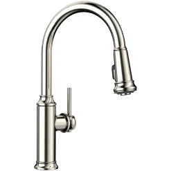 Blanco Empressa 1.5 GPM Brass Kitchen Faucet, Pull-Down, Polished Nickel, 442502