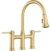 Blanco Empressa Pull-Down Dual-Spray Bridge Faucet, Satin Gold, 1.5 GPM, Brass, 442981