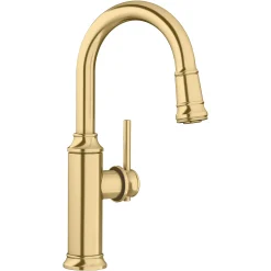 Blanco Empressa Pull-Down Bar Faucet, Satin Gold, 1.5 GPM, Brass, 442983