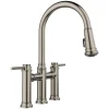 Blanco Empressa Pull-Down Dual-Spray Bridge Faucet, Satin Platinum, 1.5 GPM, Brass, 443273