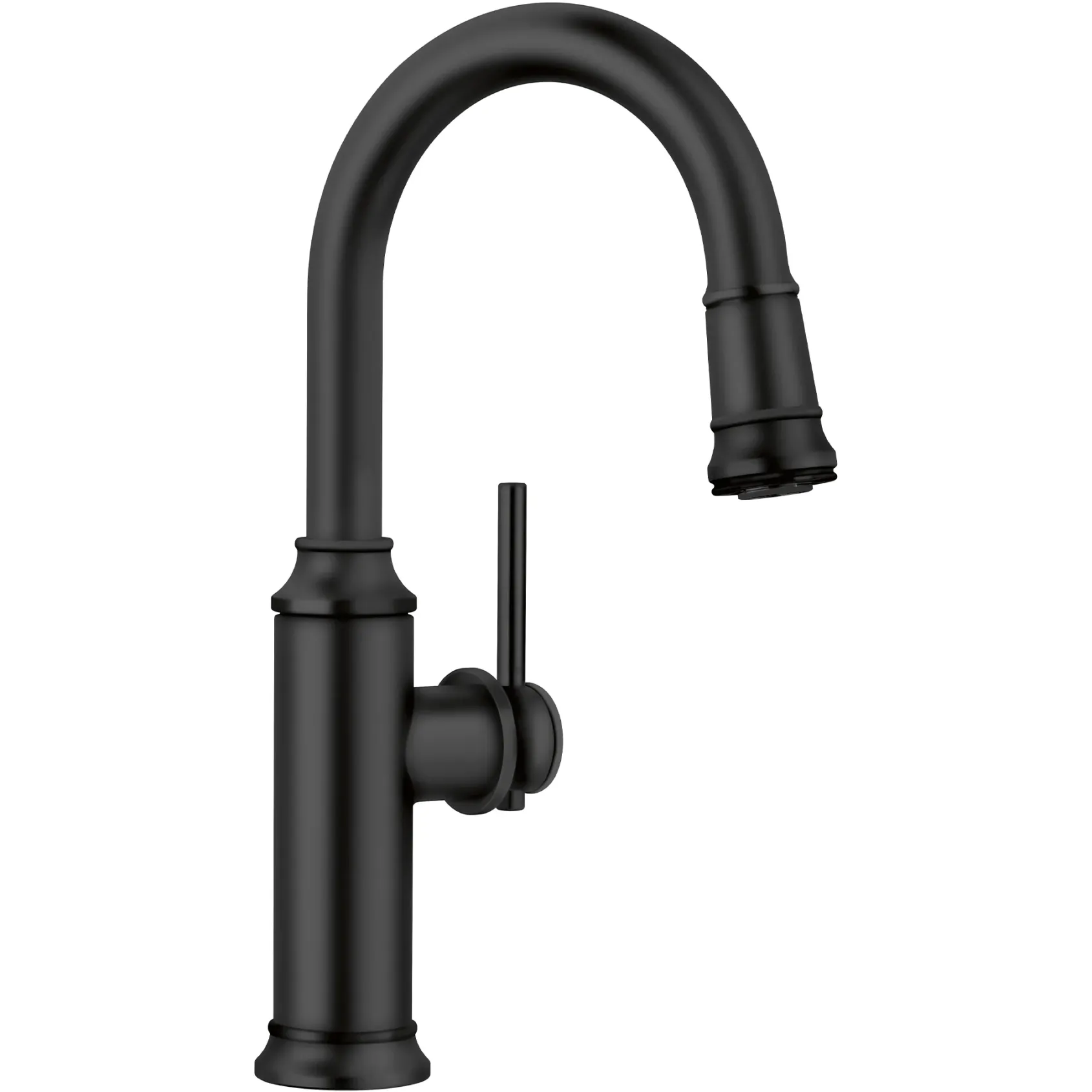 Blanco Empressa Pull-Down Bar Faucet, Matte Black, 1.5 GPM, Brass, 443025