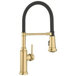 Blanco Empressa Semi-Pro Pull-Down Dual-Spray Kitchen Faucet, Satin Gold, 1.5 GPM, Brass, 442982
