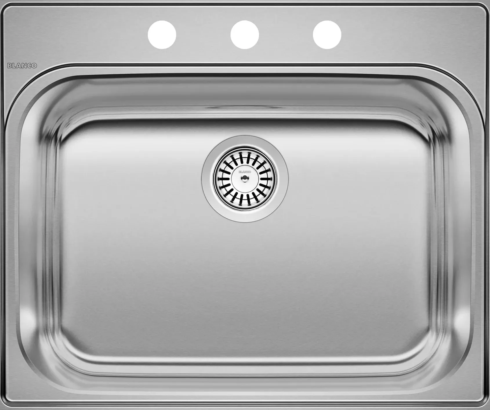 Blanco Essential 25" Drop In/Topmount Stainless Steel Laundry Sink, 20 Gauge, 441400