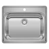 Blanco Essential 25" Drop In/Topmount Stainless Steel Laundry Sink, 20 Gauge, Brushed Finish, 441078