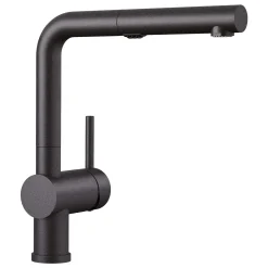 Blanco Linus 1.5 GPM Brass Kitchen Faucet, Pull-Out, Anthracite, 526367