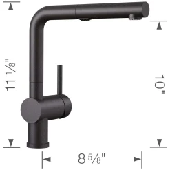 Blanco Linus 1.5 GPM Brass Kitchen Faucet, Pull-Out, Anthracite, 526367