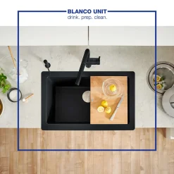 Blanco Linus 1.5 GPM Brass Kitchen Faucet, Pull-Out, Anthracite, 526367