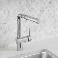 Blanco Linus 1.5 GPM Brass Kitchen Faucet, Pull-Out, Polished Chrome, 526365