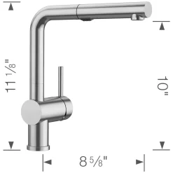 Blanco Linus 1.5 GPM Brass Kitchen Faucet, Pull-Out, Stainless, 526366