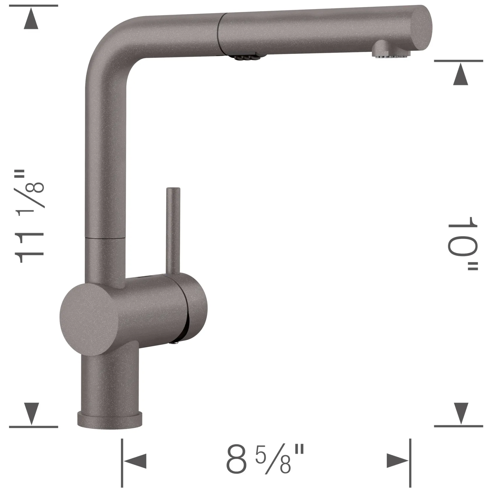 Blanco Linus 1.5 GPM Brass Kitchen Faucet, Pull-Out, Metallic Gray, 526370