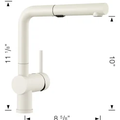 Blanco Linus 1.5 GPM Brass Kitchen Faucet, Pull-Out, White, 526373