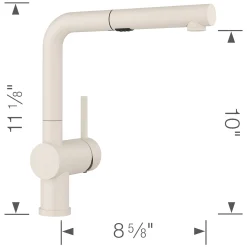 Blanco Linus Low Arc Pull-Out Dual-Spray Kitchen Faucet, Soft White, 1.5 GPM, Brass, 526963