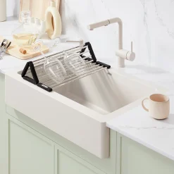Blanco Linus Low Arc Pull-Out Dual-Spray Kitchen Faucet, Soft White, 1.5 GPM, Brass, 526963