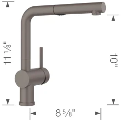 Blanco Linus Low Arc Pull-Out Dual-Spray Kitchen Faucet, Volcano Gray, 1.5 GPM, Brass, 526962