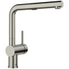 Blanco Linus Low Arc Pull-Out Dual-Spray Kitchen Faucet, Satin Platinum, 1.5 GPM, Brass, 443251