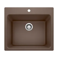 Blanco Liven 25" Dual Mount Granite Composite Laundry Sink, Silgranit, Cafe, 401922