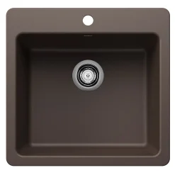 Blanco Liven 21" Dual Mount Silgranit Kitchen Sink, Cafe, 1 Faucet Hole, 443231