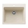 Blanco Liven 25" Dual Mount Silgranit Laundry Sink, Soft White, 1 Faucet Hole, 443079