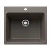 Blanco Liven 25" Dual Mount Silgranit Laundry Sink, Volcano Gray, 1 Faucet Hole, 443116