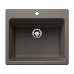 Blanco Liven 25" Dual Mount Silgranit Laundry Sink, Volcano Gray, 1 Faucet Hole, 443116