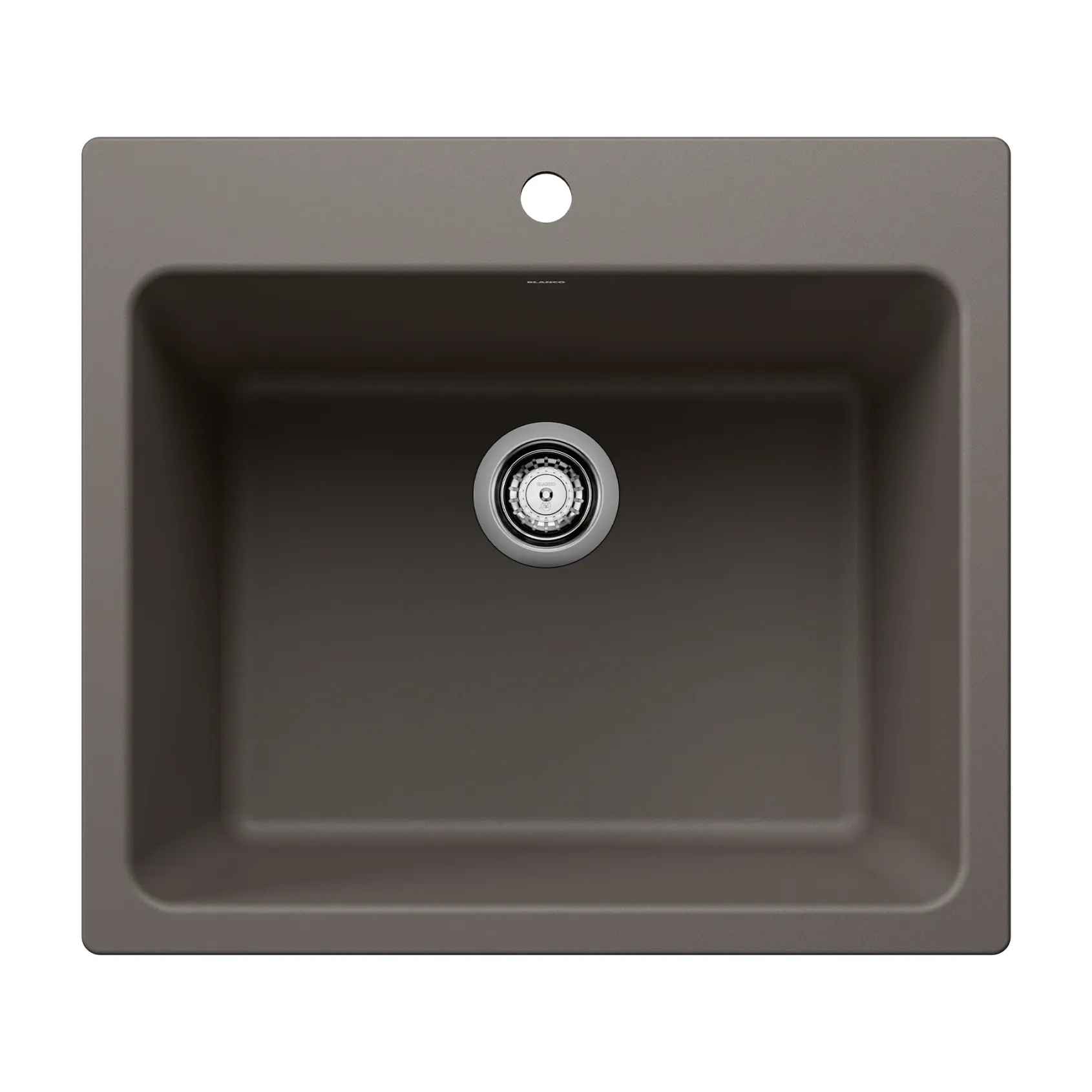 Blanco Liven 25" Dual Mount Silgranit Laundry Sink, Volcano Gray, 1 Faucet Hole, 443116