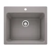 Blanco Liven 25" Dual Mount Granite Composite Laundry Sink, Silgranit, Metallic Gray, 401924