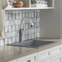 Blanco Liven 25" Dual Mount Granite Composite Laundry Sink, Silgranit, Metallic Gray, 401924