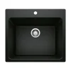 Blanco Liven 25" Dual Mount Granite Composite Laundry Sink, Silgranit, Coal Black, 442924