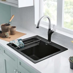 Blanco Liven 25" Dual Mount Granite Composite Laundry Sink, Silgranit, Anthracite, 401920