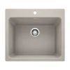Blanco Liven 25" Dual Mount Granite Composite Laundry Sink, Silgranit, Truffle, 401926