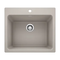 Blanco Liven 25" Dual Mount Granite Composite Laundry Sink, Silgranit, Truffle, 401926