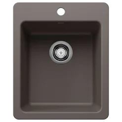 Blanco Liven 17" Rectangle Silgranit Bar/Prep Sink, Volcano Gray, 1 Faucet Hole, 443240