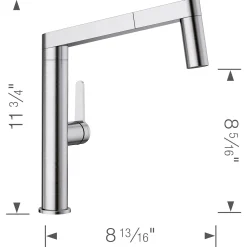 Blanco Panera 1.5 GPM Stainless Steel Kitchen Faucet, Pull-Out, 402043