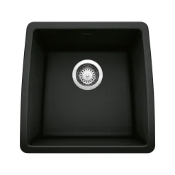 Blanco Performa 18" Rectangle Granite Composite Bar/Prep Sink, Silgranit, Coal Black, 442938