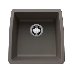 Blanco Performa 18" Square Silgranit Bar/Prep Sink, Volcano Gray, No Faucet Hole, 443124