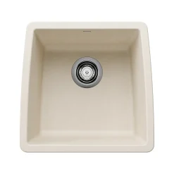 Blanco Performa 18" Square Silgranit Bar/Prep Sink, Soft White, No Faucet Hole, 443087