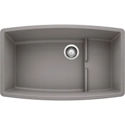 Blanco Performa 32" Undermount Granite Composite Kitchen Sink with Accessories, Silgranit, Metallic Gray, 440067