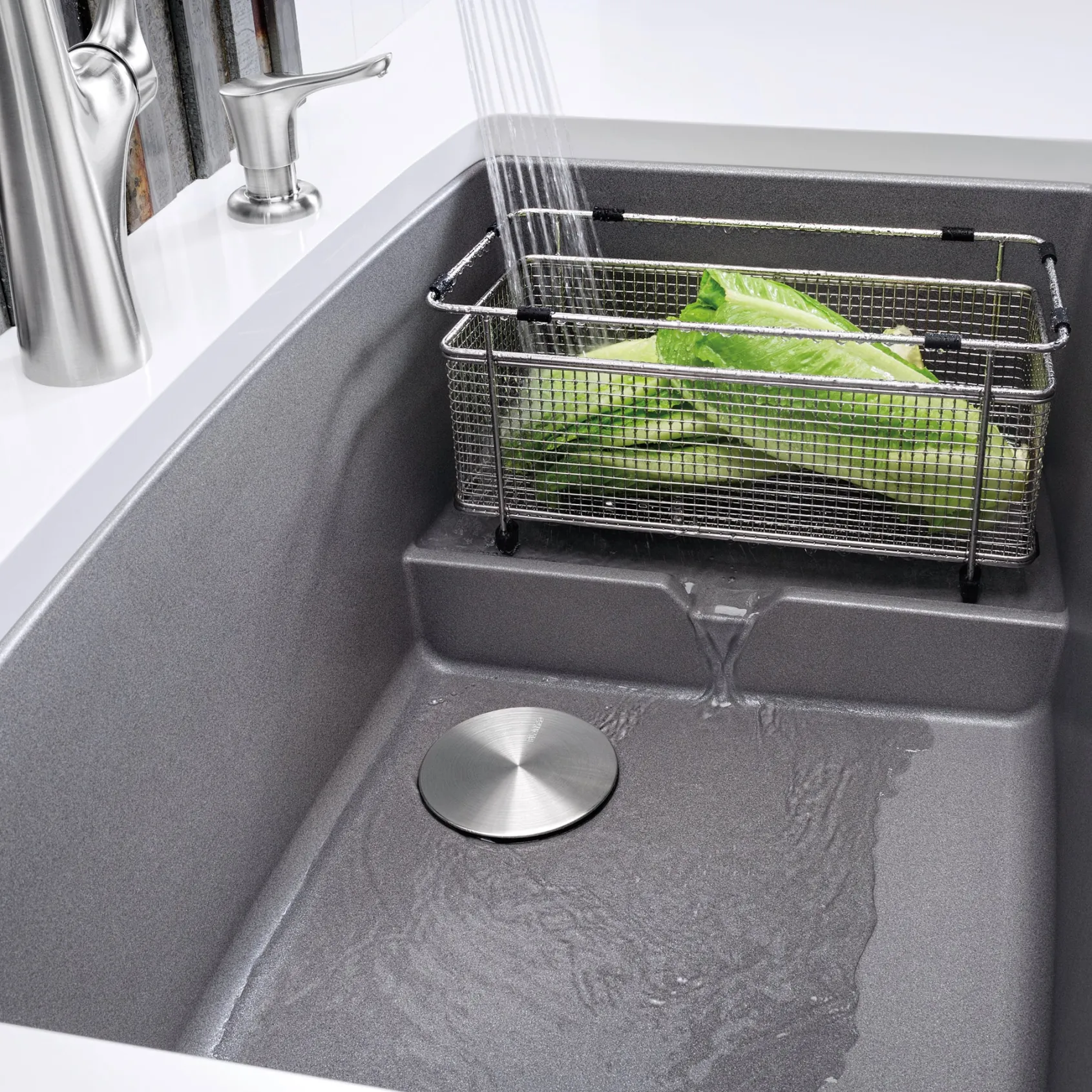 Blanco Performa 32" Undermount Granite Composite Kitchen Sink with Accessories, Silgranit, Metallic Gray, 440067