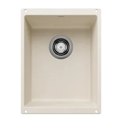 Blanco Precis 14" Rectangle Silgranit Bar/Prep Sink, Soft White, No Faucet Hole, 527404