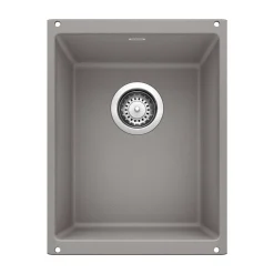 Blanco Precis 14" Rectangle Granite Composite Bar/Prep Sink, Silgranit, Metallic Gray, 513425