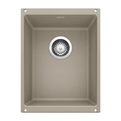 Blanco Precis 14" Rectangle Granite Composite Bar/Prep Sink, Silgranit, Truffle, 517676