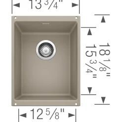 Blanco Precis 14" Rectangle Granite Composite Bar/Prep Sink, Silgranit, Truffle, 517676