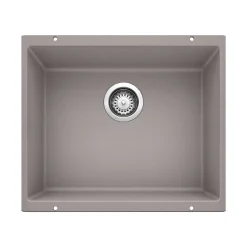 Blanco Precis 21" Undermount Granite Composite Kitchen Sink, Silgranit, Metallic Gray, 513429