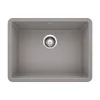 Blanco Precis 23" Undermount Granite Composite Kitchen Sink, Silgranit, Metallic Gray, 522413
