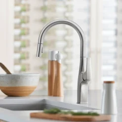 Blanco Rivana 1.5 GPM Brass Kitchen Faucet, Pull-Down, Stainless, 442678