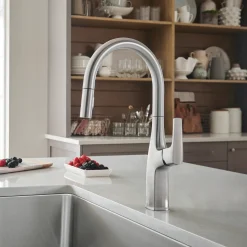 Blanco Rivana 1.5 GPM Brass Kitchen Faucet, Pull-Down, Stainless, 442678