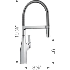 Blanco Rivana 1.5 GPM Brass Kitchen Faucet, Semi-Pro, Polished Chrome, 442675