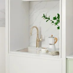 Blanco Rivana Pull-Down Bar Faucet, Satin Gold, 1.5 GPM, Brass, 442986