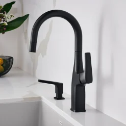 Blanco Rivana Pull-Down Bar Faucet, Matte Black, 1.5 GPM, Brass, 443021