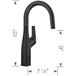 Blanco Rivana Pull-Down Bar Faucet, Matte Black, 1.5 GPM, Brass, 443021